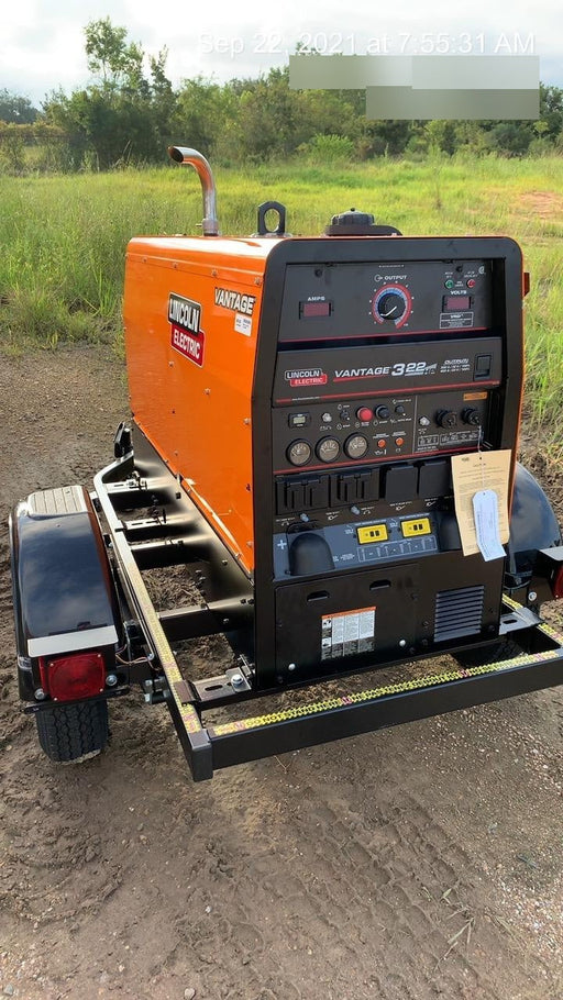 2021 Lincoln Electric Vantage 322 Vantage 322 Ready Pak 3 w/ Decals, ORANGE (includes trailer, cable rack, fender light kit) NO Telematics