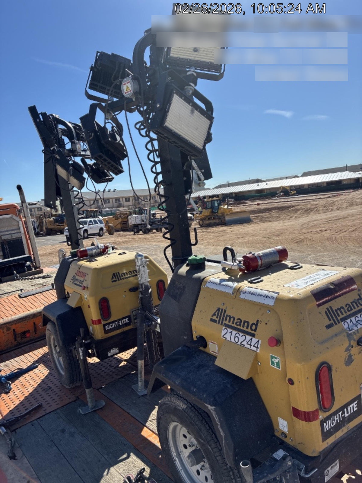 2022 Allmand NLV3GR (4) LED Light Fixture 350W, 23' Vertical Mast, 3kW Prime, Towable, Deep Sea L401, Leveling Jacks, Yanmar T4F 5.8hp