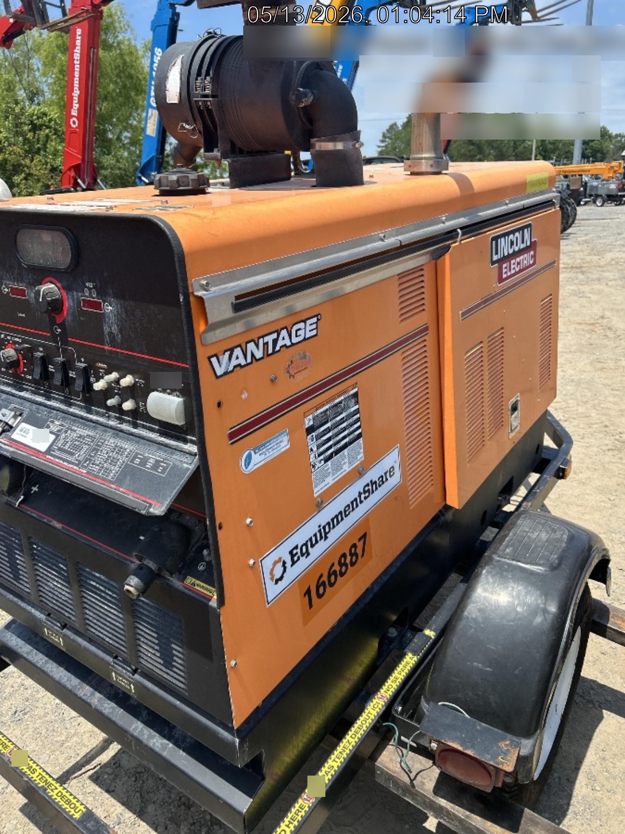 2021 Lincoln Electric Vantage 549X Ready Pak 3, ORANGE (includes trailer, cable rack, fender light kit)