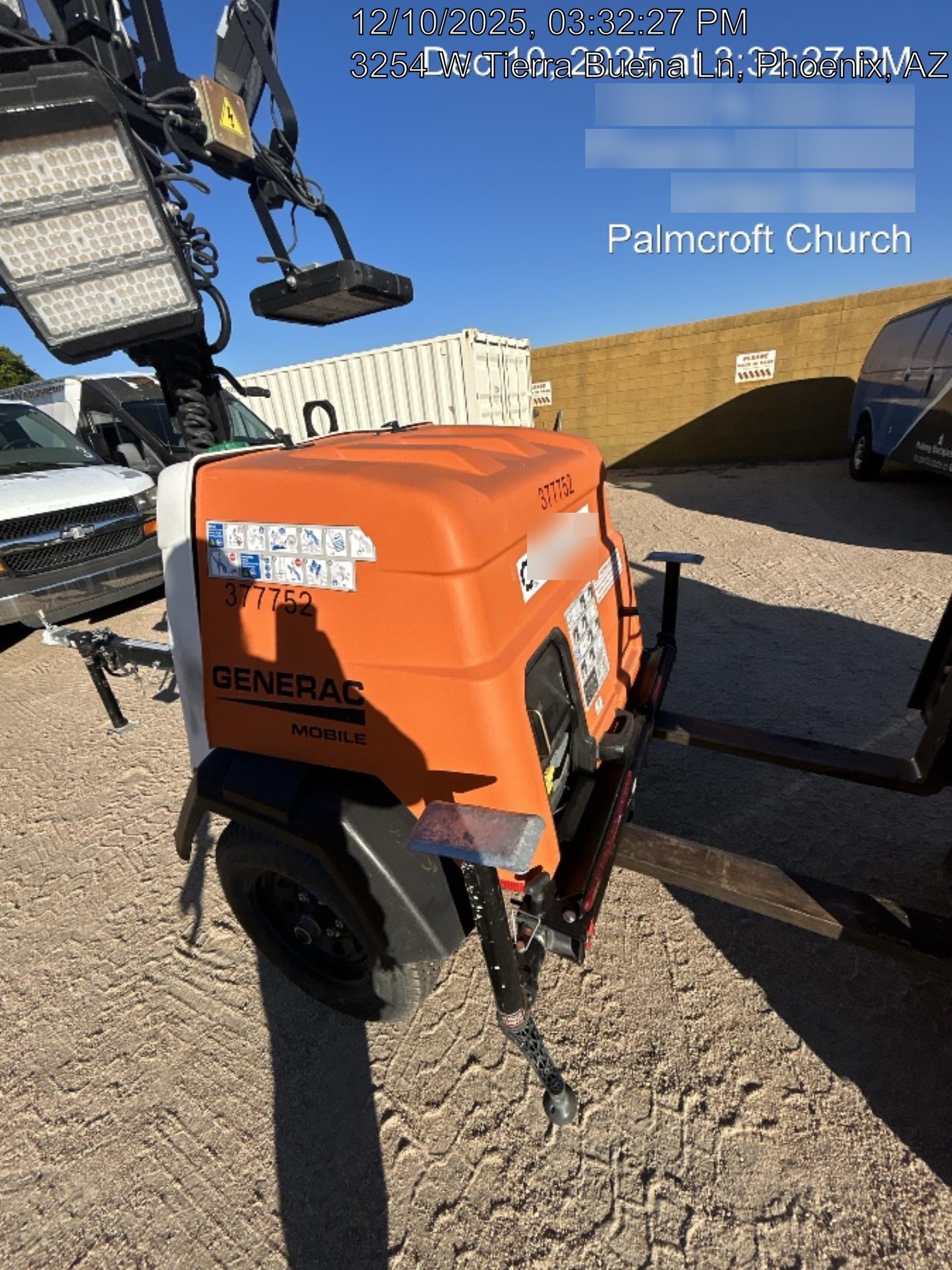 2023 Generac MLT2 Diesel, Flex Switch 120V Input, Powerzone Controller, 
(4) 320W LED Lights, 4kW Generator, 39.9 Gal Fuel Tank, 2" Ball, T3