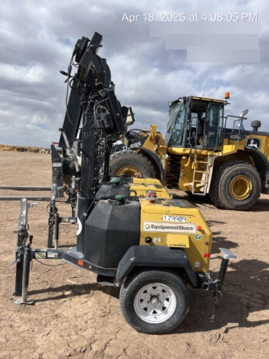 Allmand NLV3GR (4) LED Light Fixture 350W, 23' Vertical Mast, 3kW Prime, Towable, Deep Sea L401, Leveling Jacks, Yanmar T4F 5.8hp