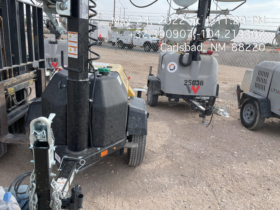 2022 Allmand NLV3GR (4) LED Light Fixture 350W, 23' Vertical Mast, 3kW Prime, Towable, Deep Sea L401, Leveling Jacks, Yanmar T4F 5.8hp