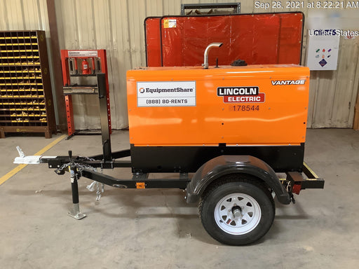 2021 Lincoln Electric Vantage 322 Vantage 322 Ready Pak 3 w/ Decals, ORANGE (includes trailer, cable rack, fender light kit) NO Telematics