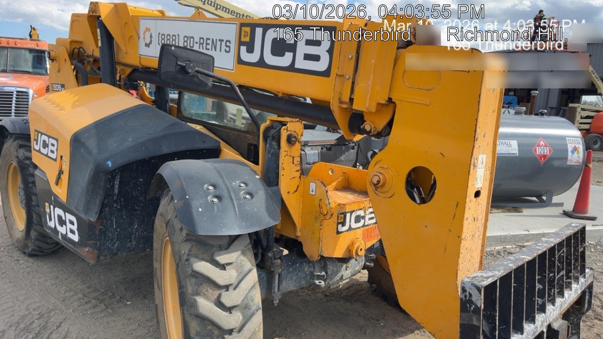 2019 JCB 506-36 Canopy, 74 HP, FF Tires, STD Worklight, Beacon, Aux Hydraulics, Lifting Eye, Back up Alarm, 48" Carriage, 48" Forks