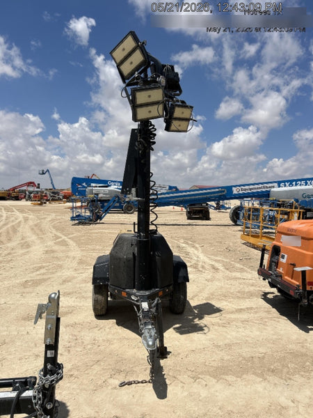 Allmand NLV3GR (4) LED Light Fixture 350W, 23' Vertical Mast, 3kW Prime, Towable, Deep Sea L401, Leveling Jacks, Yanmar T4F 5.8hp