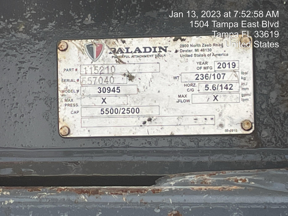 2018 PALADIN 42" Pallet Fork Assembly