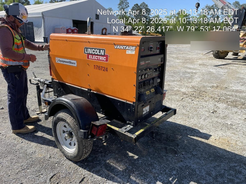 2021 Lincoln Electric Vantage 322 Vantage 322 Ready Pak 3 w/ Decals, ORANGE (includes trailer, cable rack, fender light kit) NO Telematics