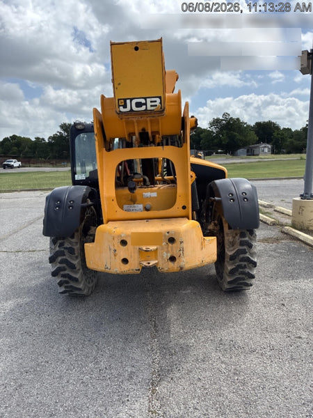 2019 JCB 510-56 Open ROPS, 74 HP, Solid Tires, Worklights, Beacon, Aux Hydraulics, Lifting Eye 66" Carriage/60" Forks
