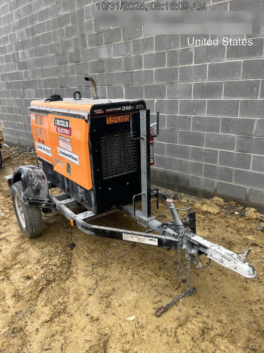 2021 Lincoln Electric Vantage 322 Vantage 322 Ready Pak 3 w/ Decals, ORANGE (includes trailer, cable rack, fender light kit) NO Telematics