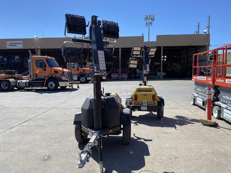 2022 Allmand NLV3GR (4) LED Light Fixture 350W, 23' Vertical Mast, 3kW Prime, Towable, Deep Sea L401, Leveling Jacks, Yanmar T4F 5.8hp