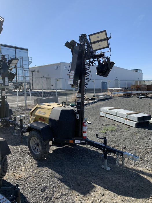 2020 Allmand NLV3GR (4) LED Light Fixture 350W, 23' Vertical Mast, 3kW Prime, Towable, Deep Sea L401, Leveling Jacks, Yanmar T4F 5.8hp