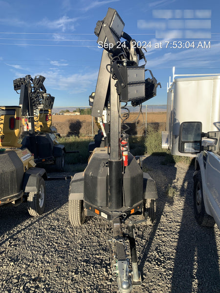 2022 Allmand NLV3GR (4) LED Light Fixture 350W, 23' Vertical Mast, 3kW Prime, Towable, Deep Sea L401, Leveling Jacks, Yanmar T4F 5.8hp