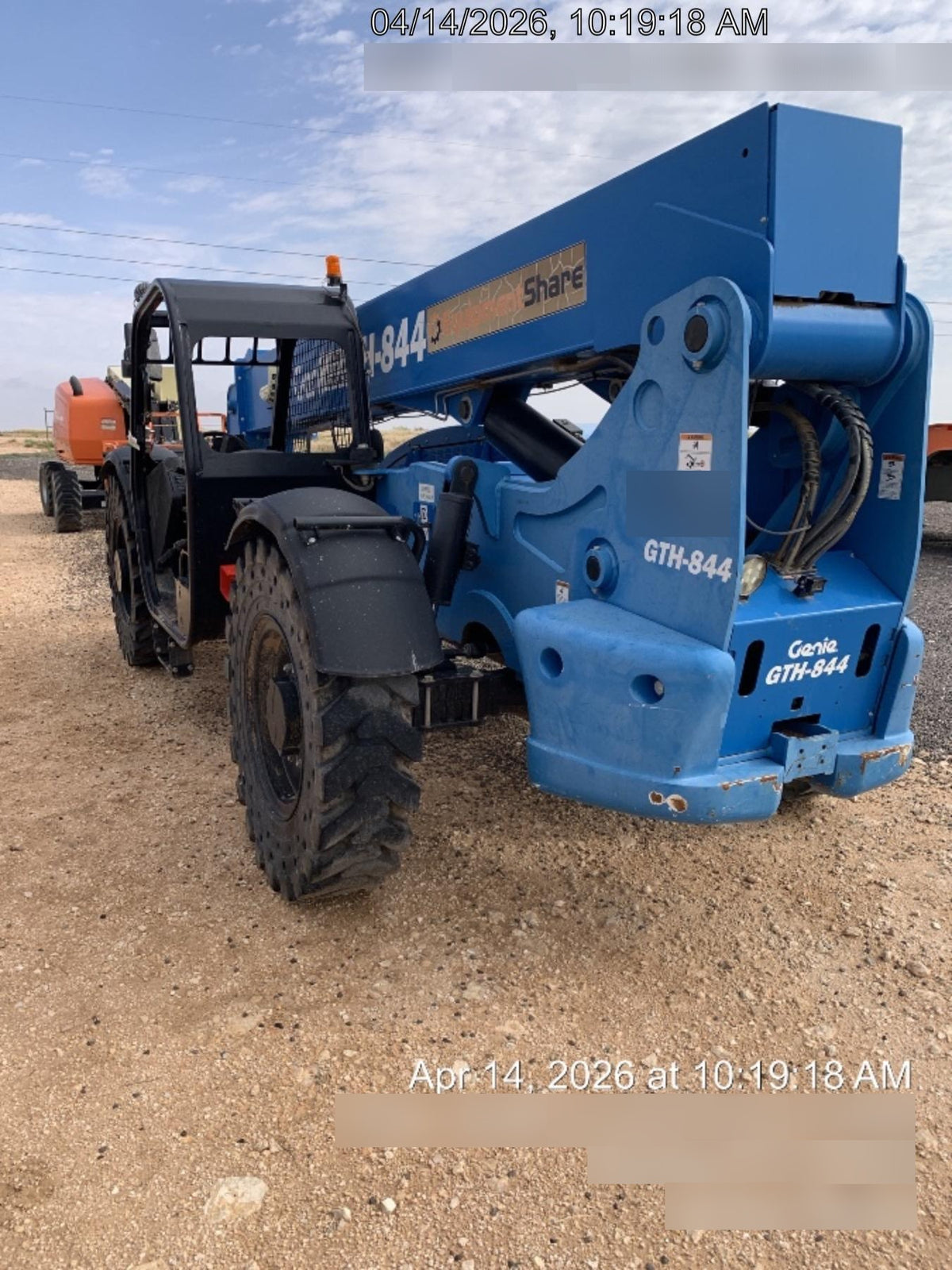 2018 Genie GTH-844 Genie GTH-844 w/Open ROPS, Solid Tires, beacon/work lights, 60" carriage/forks