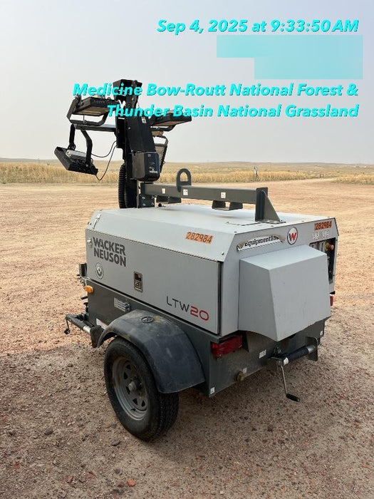 2022 Wacker Neuson LTW20Z1 Isuzu Dsl. Engine, 23' Mast, (4) 300W LED Lights, CWK, Programmable Dawn to Dusk, 360 Deg. Rotation, 57 Gal. Tank, Trailer Mounted