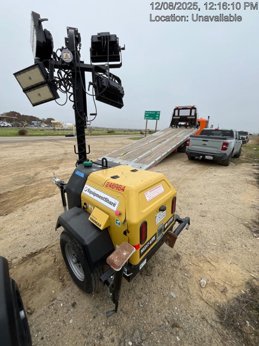 2022 Allmand NLV3GR (4) LED Light Fixture 350W, 23' Vertical Mast, 3kW Prime, Towable, ES Decals, T3