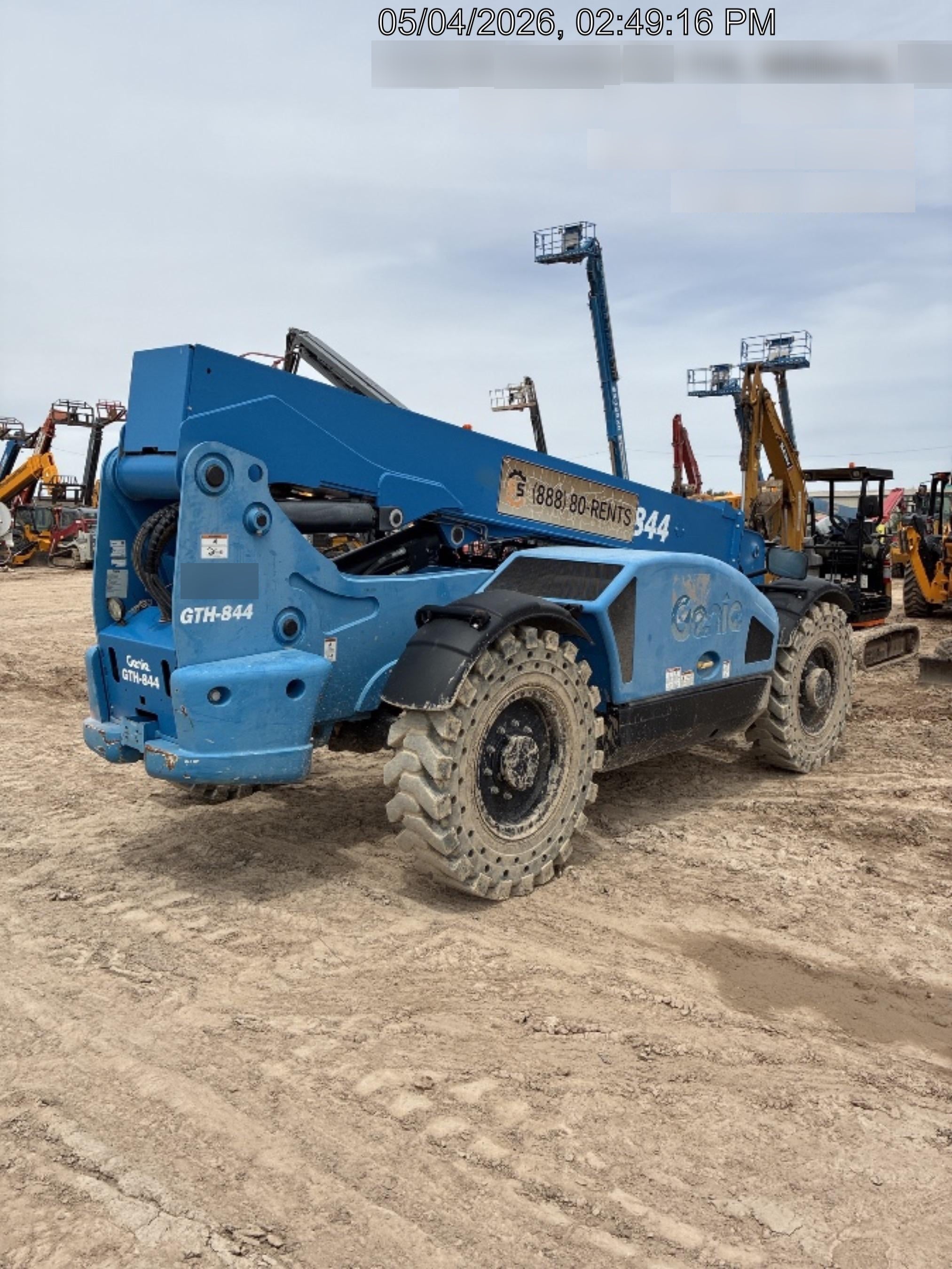 2018 Genie GTH-844 Genie GTH-844 w/Open ROPS, Solid Tires, beacon/work lights, 60" carriage/forks