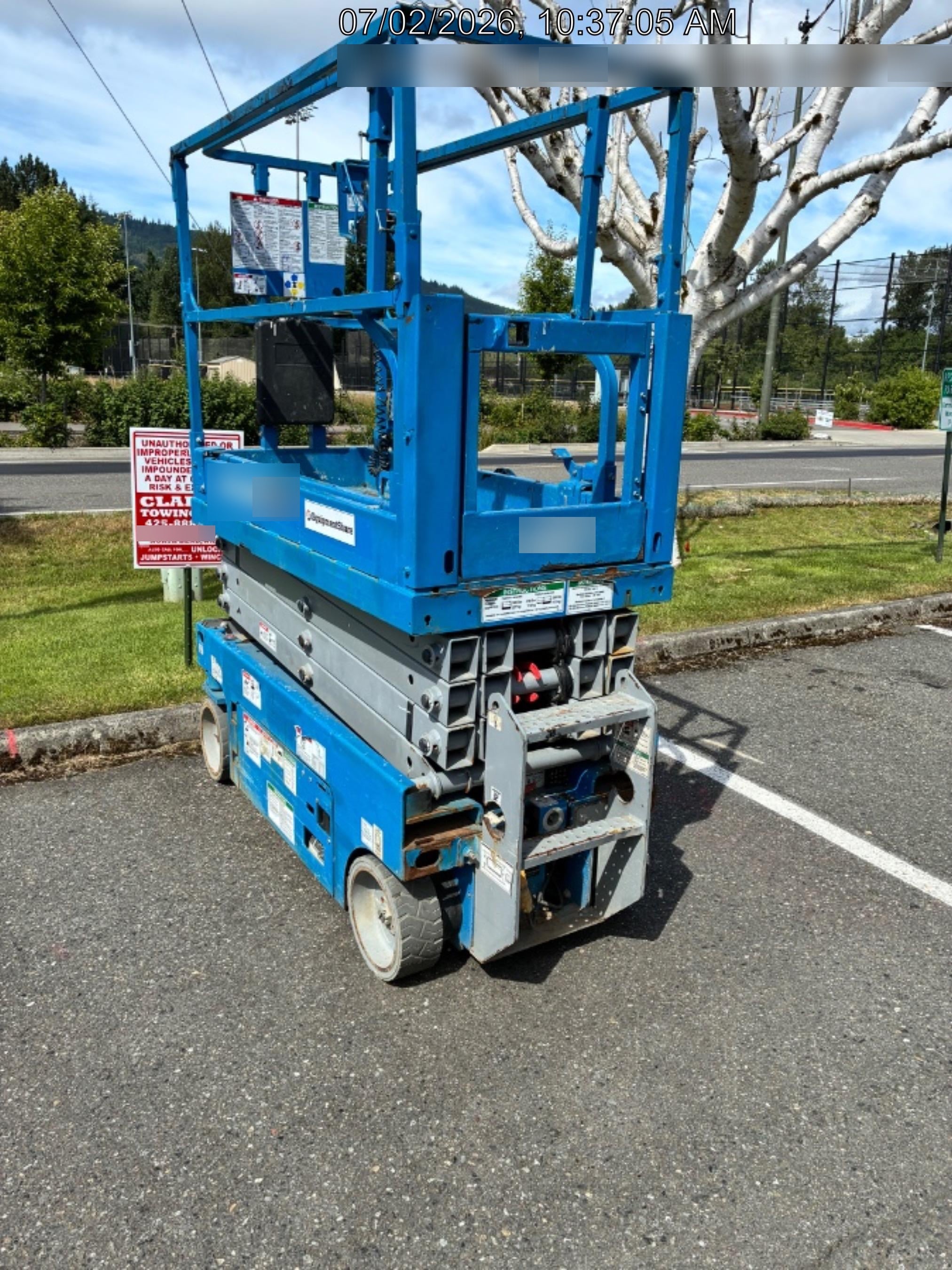 2020 Genie GS-1930 Solid Non Marking Tires, Beacon, Folding rails with half height swing gate
