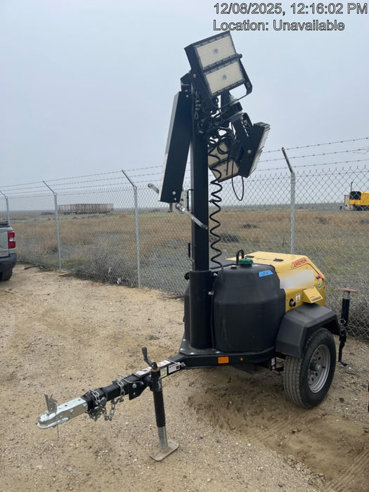 2022 Allmand NLV3GR (4) LED Light Fixture 350W, 23' Vertical Mast, 3kW Prime, Towable, ES Decals, T3