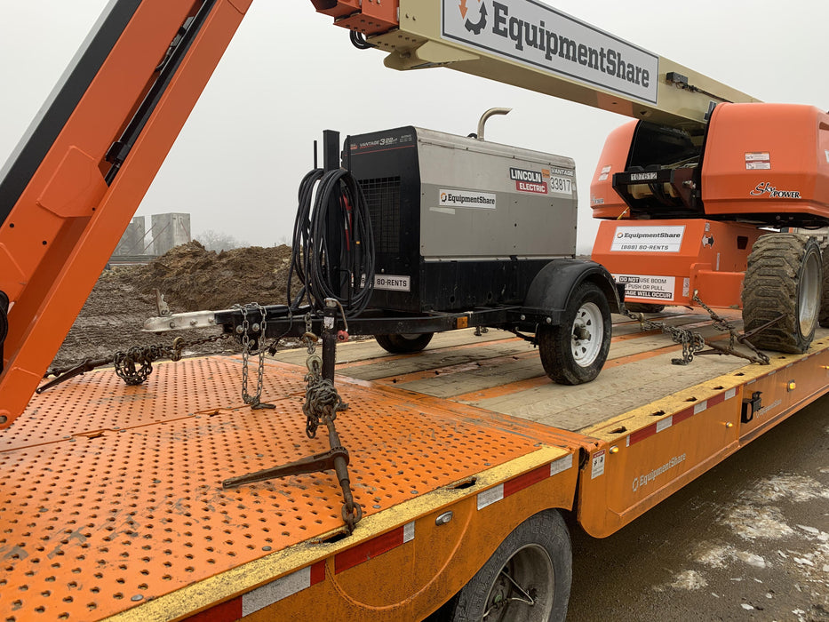 2019 Lincoln Electric Vantage 322 Welder Ready-Pak 3, Two wheel trailer, Fender and Light kit, Cable Rack