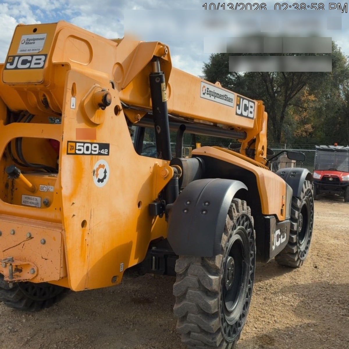 2020 JCB 509-42 Canopy, Solid Tires, Work Lights, Beacon, Aux Hydraulics, Back up Alarm, Lifting Eye, ES Decals