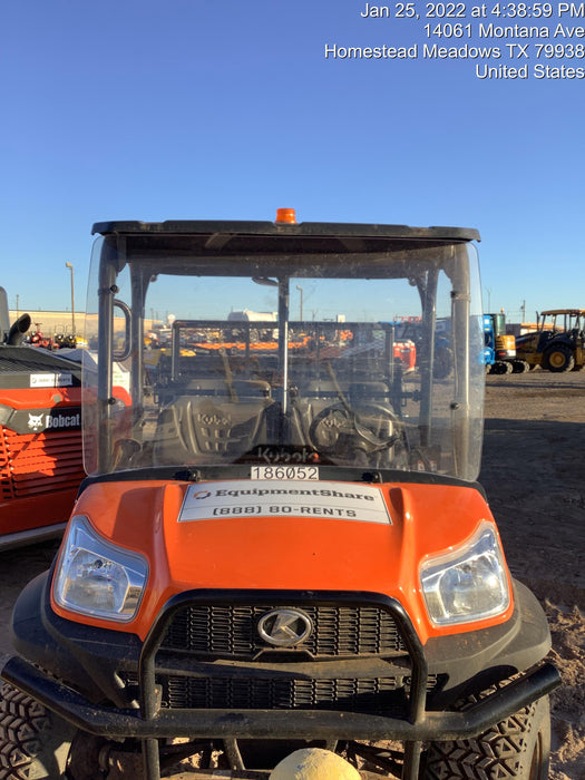 2021 Kubota RTV-X1140W-H Plastic Canopy, Windshield Acrylic Clear, LED Strobe Light, Wire Harness Kit, Back up Alarm
