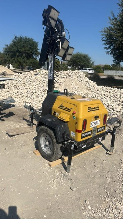 2022 Allmand NLV3GR (4) LED Light Fixture 350W, 23' Vertical Mast, 3kW Prime, Towable, ES Decals, T3