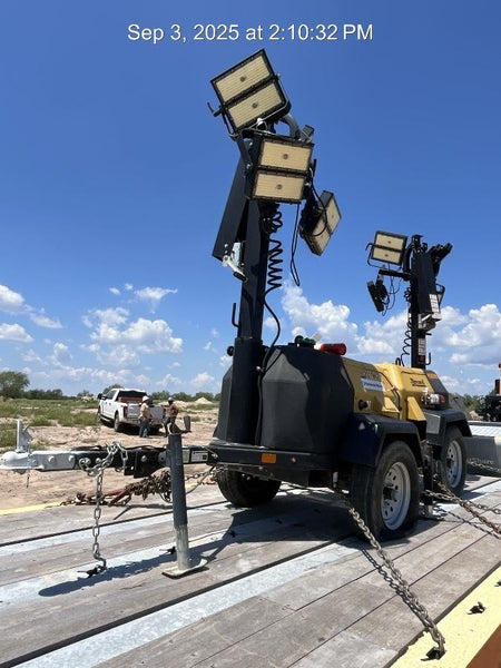 2022 Allmand NLV3GR (4) LED Light Fixture 350W, 23' Vertical Mast, 3kW Prime, Towable, Deep Sea L401, Leveling Jacks, Yanmar T4F 5.8hp