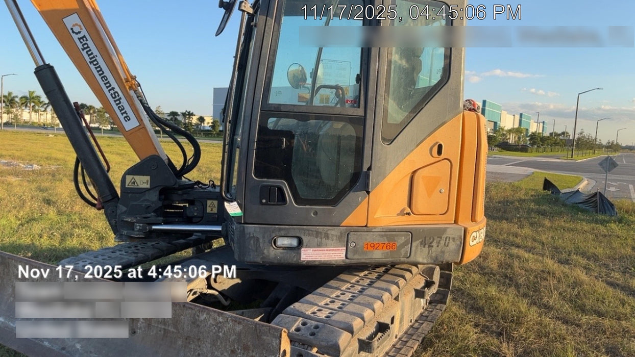 2018 Case CX80C CLOSED CAB, A/C, RUBBER TRACKS PADS, 7'-2" ARM