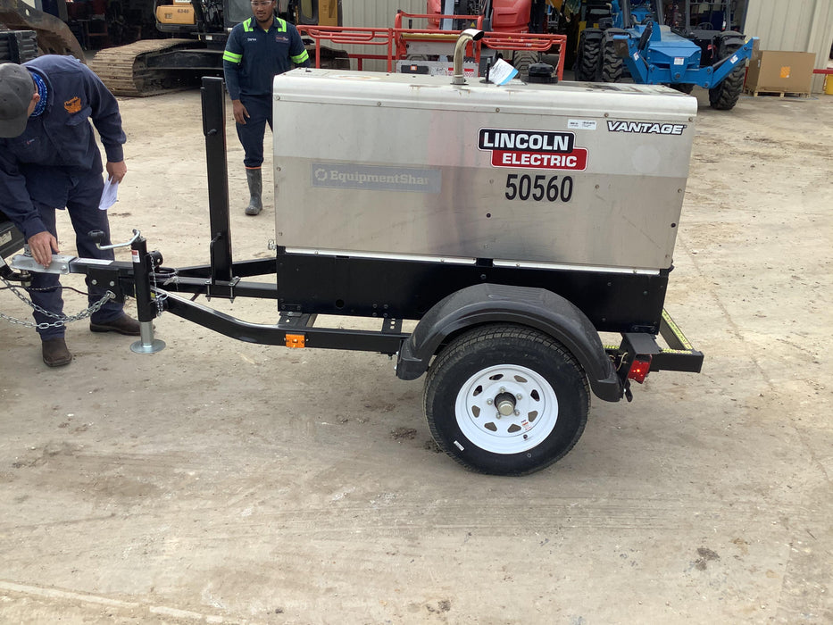 2019 Lincoln Electric Vantage 322 Welder Ready-Pak 3, Two wheel trailer, Fender and Light kit, Cable Rack