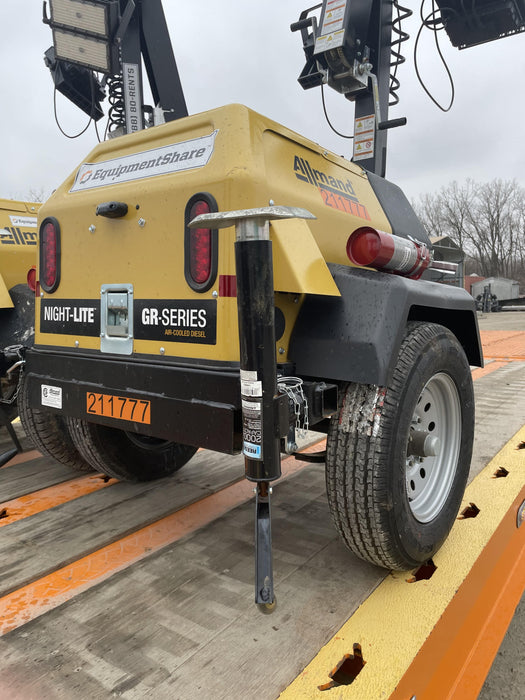 2022 Allmand NLV3GR (4) LED Light Fixture 350W, 23' Vertical Mast, 3kW Prime, Towable, Deep Sea L401, Leveling Jacks, Yanmar T4F 5.8hp