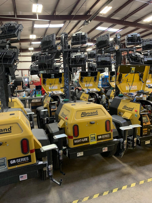 2022 Allmand NLV3GR (4) LED Light Fixture 350W, 23' Vertical Mast, 3kW Prime, Towable, ES Decals, T3