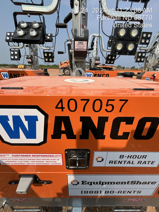 2024 Wanco WLTT-4MM4K Diesel, Deep Sea Controller, Shore Power Plug, Auto Start, (4) 350W LED Floodlights, 4kW Generator, 60 Gal Fuel Tank, 2" Ball, T3