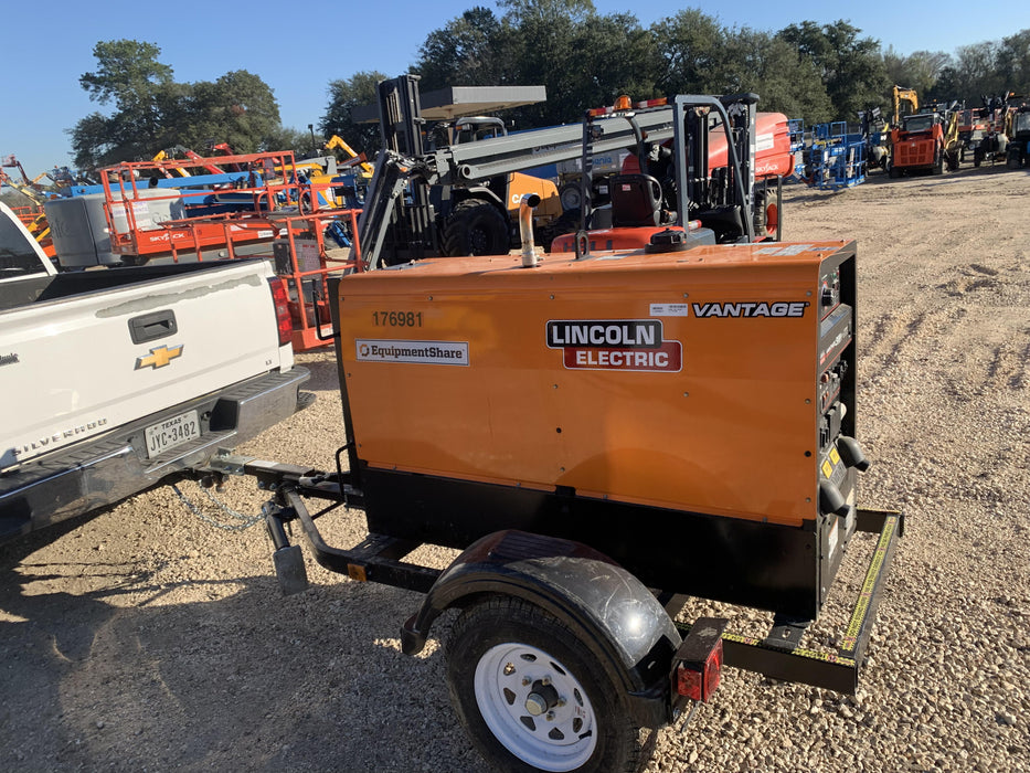 2021 Lincoln Electric Vantage 322 Vantage 322 Ready Pak 3 w/ Decals, ORANGE (includes trailer, cable rack, fender light kit) NO Telematics