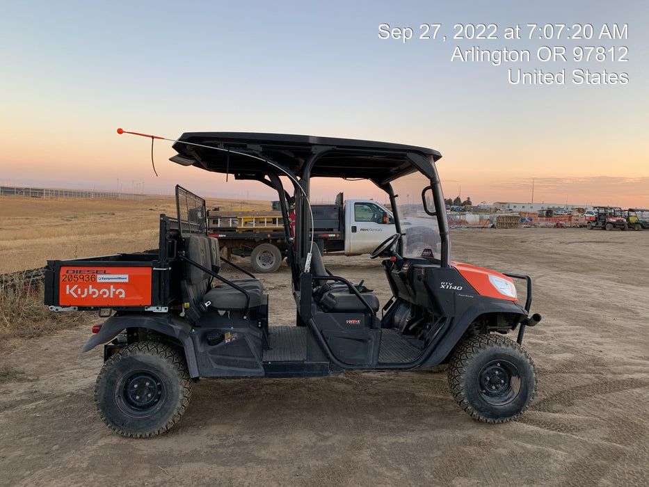 2022 Kubota RTV-X1140W-H Plastic Canopy, Windshield Acrylic Clear, LED Strobe Light, Wire Harness Kit, Back up Alarm