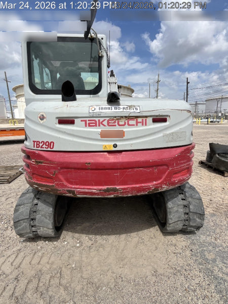 2019 Takeuchi TB290 Takeuchi TB290 Cab/Heat/AC w/Rubber Tracks, Auxiliary Hydraulics, Dozer Blade, Manual QC, 18/24/36" Buckets, Hydraulic Thumb Installed
