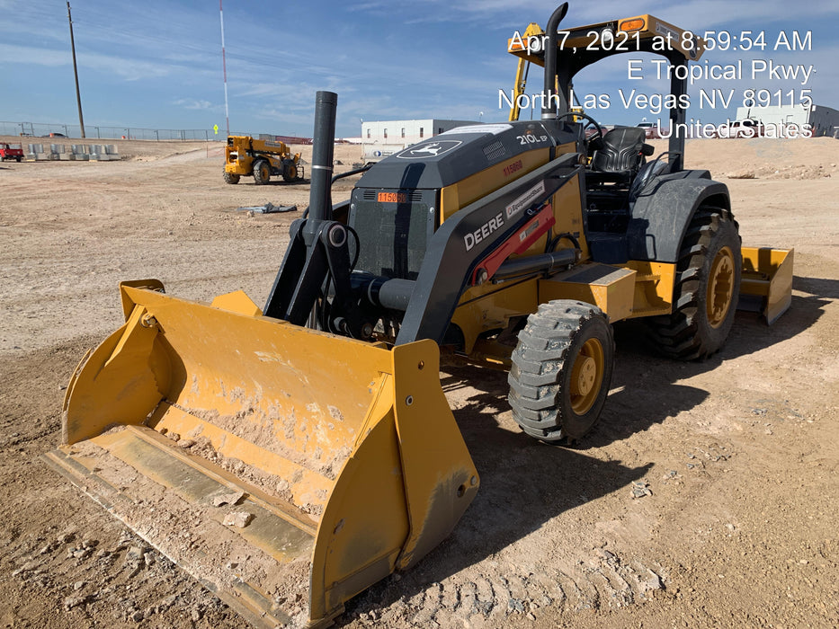 2020 John Deere 210LEP Canopy, 4WD, Second rear hydraulic cylinder, Light Package, Wheel weights