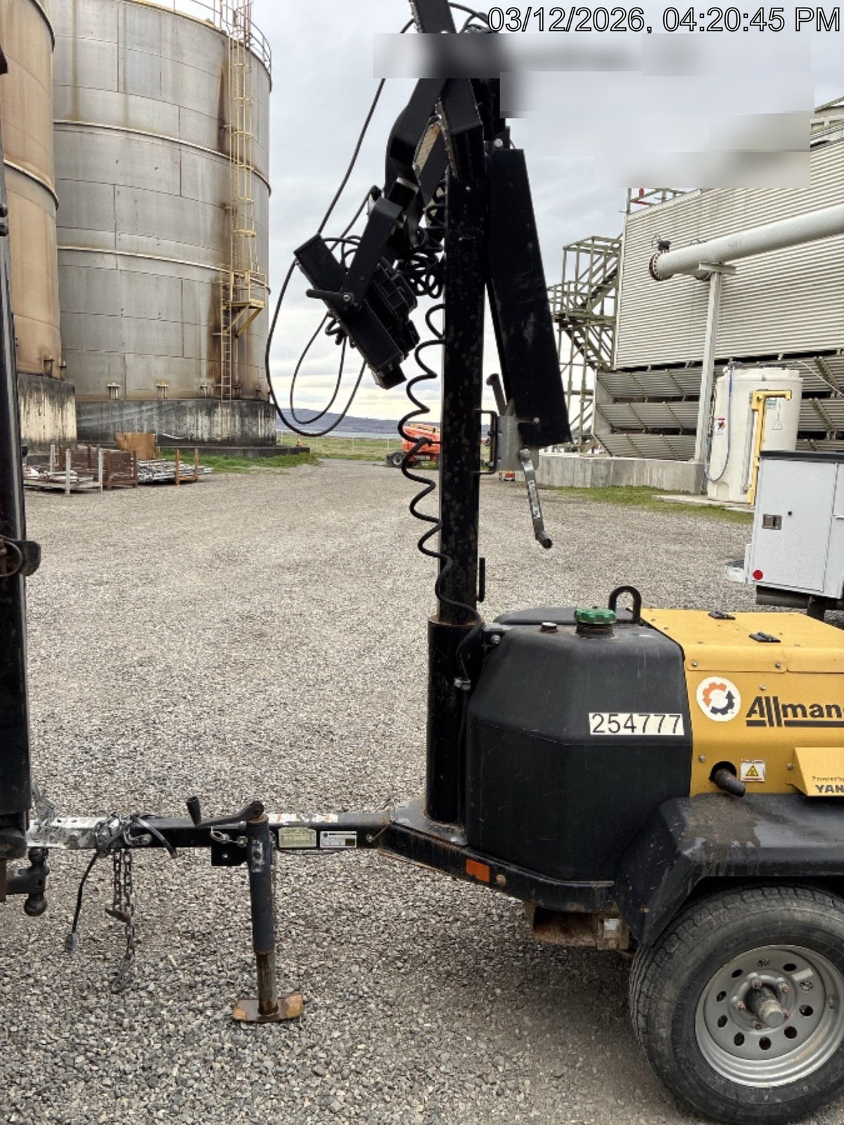 2022 Allmand NLV3GR (4) LED Light Fixture 350W, 23' Vertical Mast, 3kW Prime, Towable, ES Decals, T3