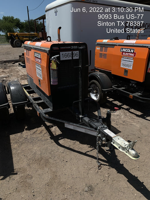 2021 Lincoln Electric Vantage 322 Vantage 322 Ready Pak 3 w/ Decals, ORANGE (includes trailer, cable rack, fender light kit) NO Telematics