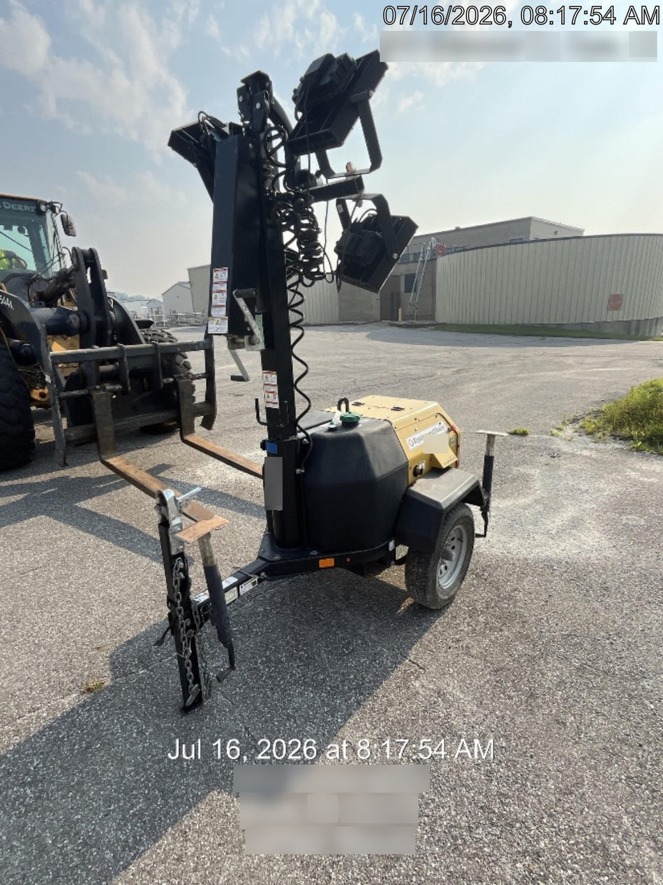 2021 Allmand NLV3GR (4) LED Light Fixture 350W, 23' Vertical Mast, 3kW Prime, Towable, Deep Sea L401, Leveling Jacks, Yanmar T4F 5.8hp