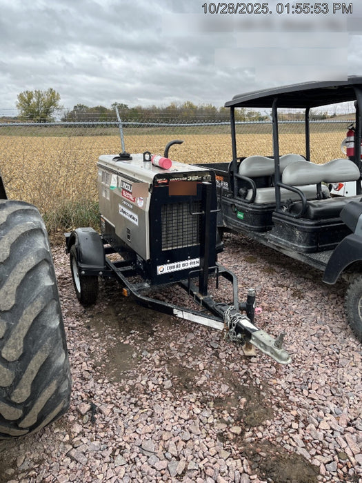 2019 Lincoln Electric Vantage 322 Welder Ready-Pak 3, Two wheel trailer, Fender and Light kit, Cable Rack