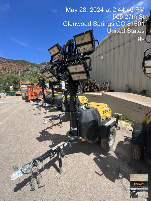 2022 Allmand NLV3GR (4) LED Light Fixture 350W, 23' Vertical Mast, 3kW Prime, Towable, ES Decals, T3