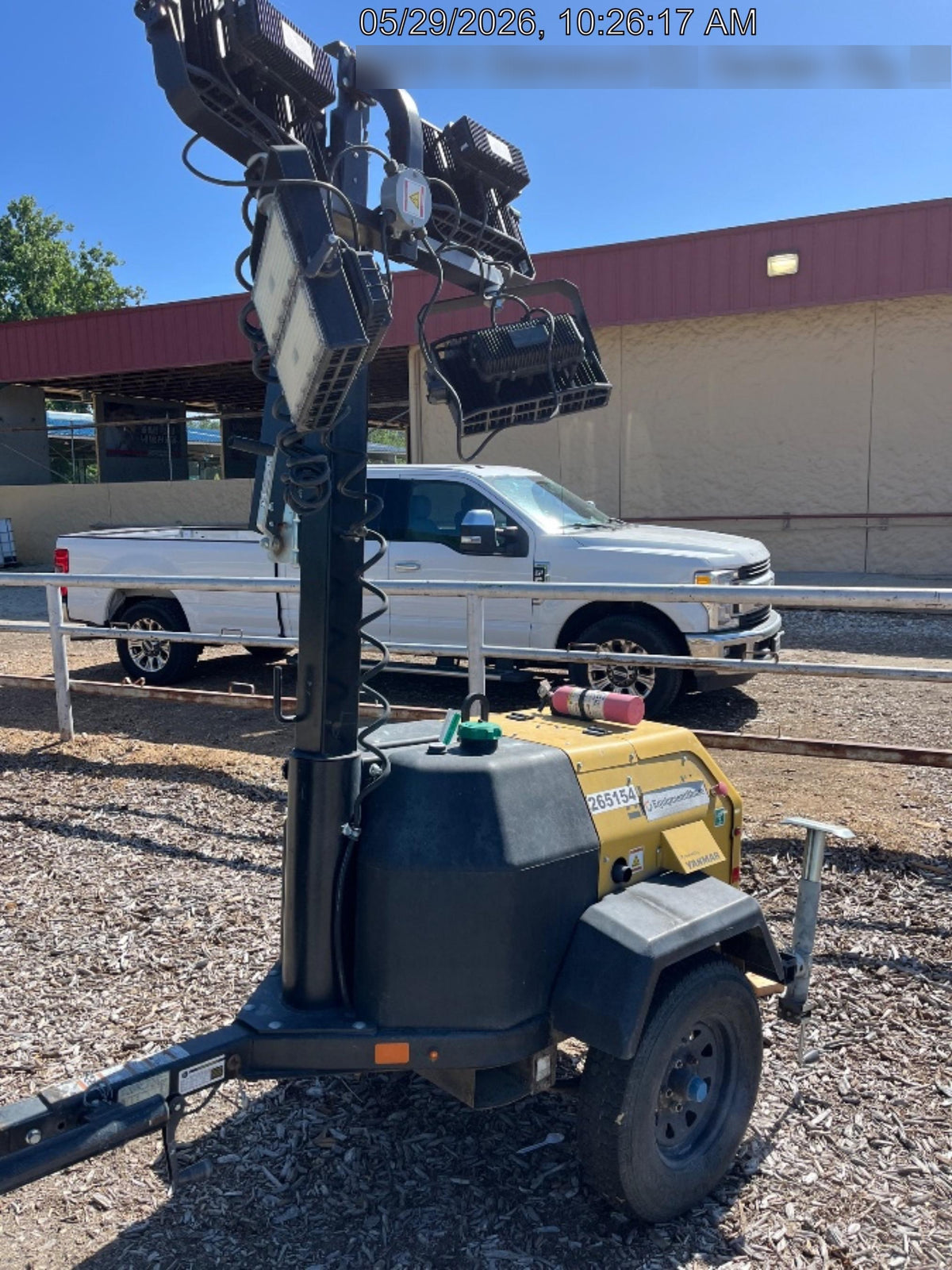 2022 Allmand NLV3GR (4) LED Light Fixture 350W, 23' Vertical Mast, 3kW Prime, Towable, ES Decals, T3