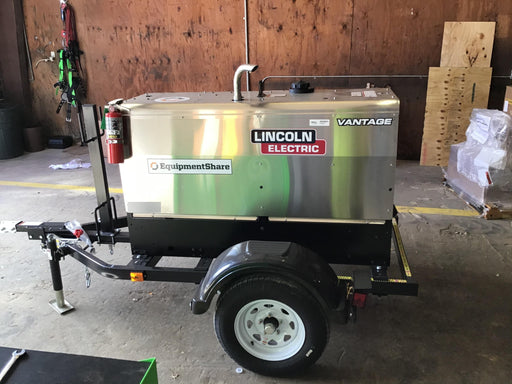 2019 Lincoln Electric Vantage 322 Welder Ready-Pak 3, Two wheel trailer, Fender and Light kit, Cable Rack