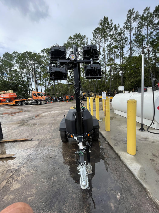 2022 Allmand NLV3GR (4) LED Light Fixture 350W, 23' Vertical Mast, 3kW Prime, Towable, Deep Sea L401, Leveling Jacks, Yanmar T4F 5.8hp