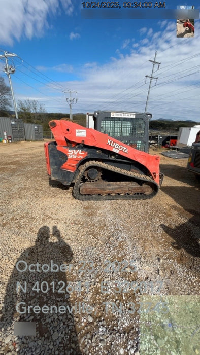 2019 Kubota SVL95-2S Cab/Heat/Air, Standard Tracks, Standard Flow, Hydraulic QC 80" HD Tooth Bucket