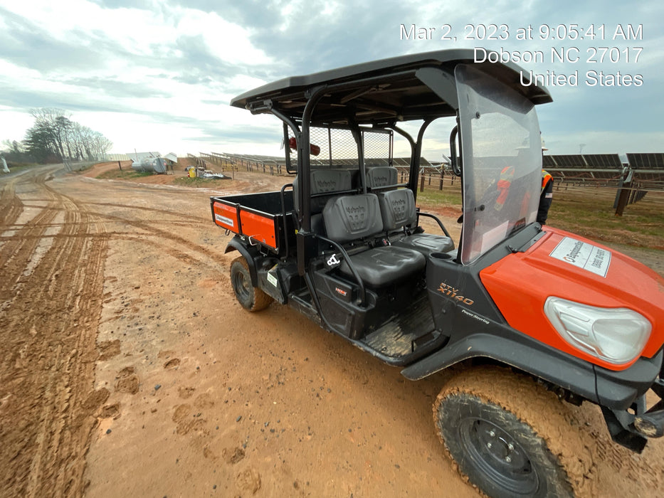 2022 Kubota RTV-X1140W-H Plastic Canopy, Windshield Acrylic Clear, LED Strobe Light, Wire Harness Kit, Back up Alarm