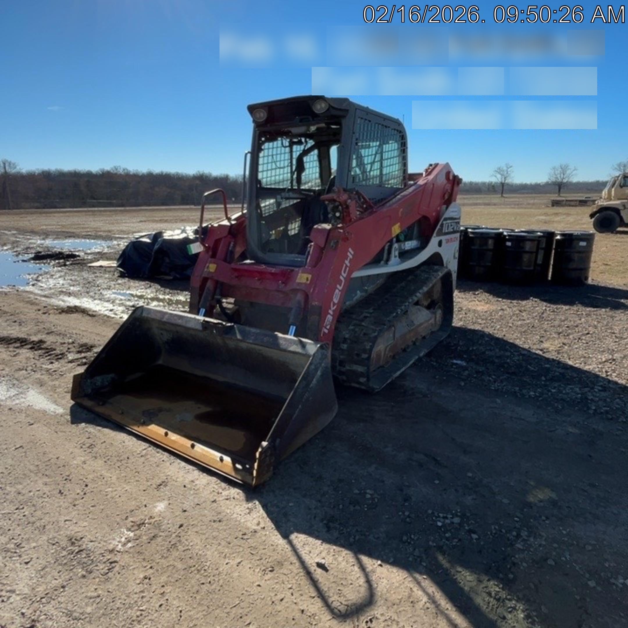 2019 Takeuchi TL12V2C Cab/Heat/Air w/Auxiliary Hydraulics, 2 Speed, Hydraulic QC 80" Tooth Bucket, 48" Pallet Forks