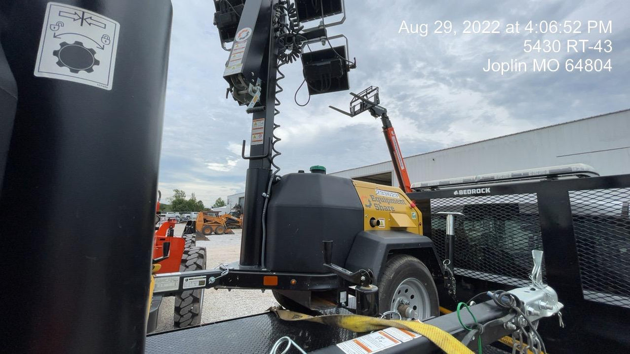 2022 Allmand NLV3GR (4) LED Light Fixture 350W, 23' Vertical Mast, 3kW Prime, Towable, Deep Sea L401, Leveling Jacks, Yanmar T4F 5.8hp