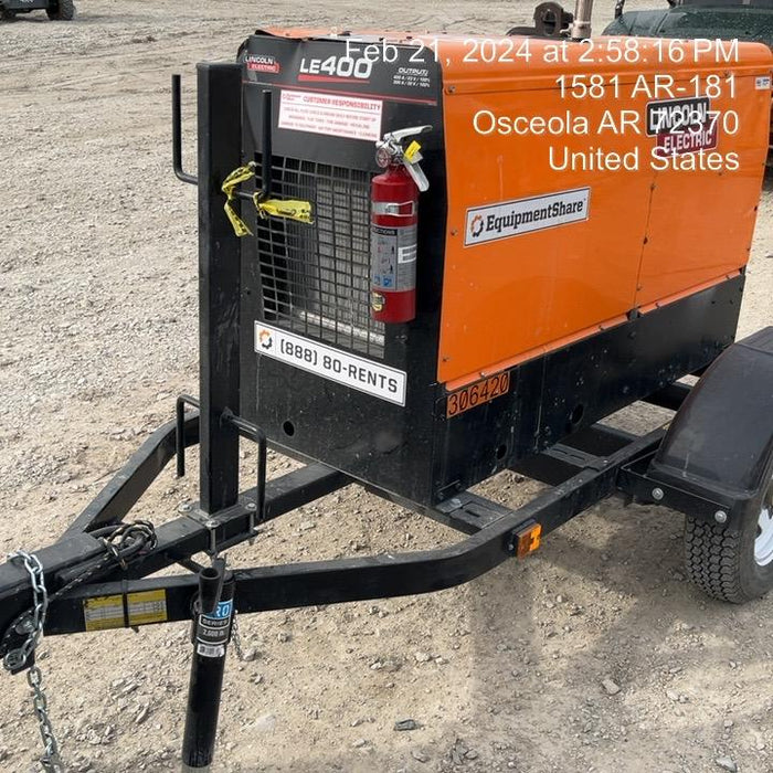2023 Lincoln Electric LE400 Kubota V1505, Trlr, Cable Rack, Light Kit, ES Decals, T3