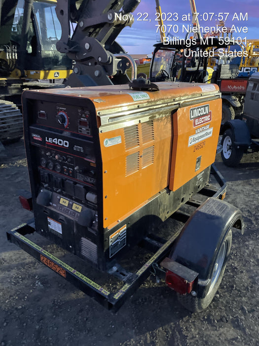 2022 Lincoln Electric LE400 Kubota V1505, Trlr, Cable Rack, Light Kit, ES Decals, T3